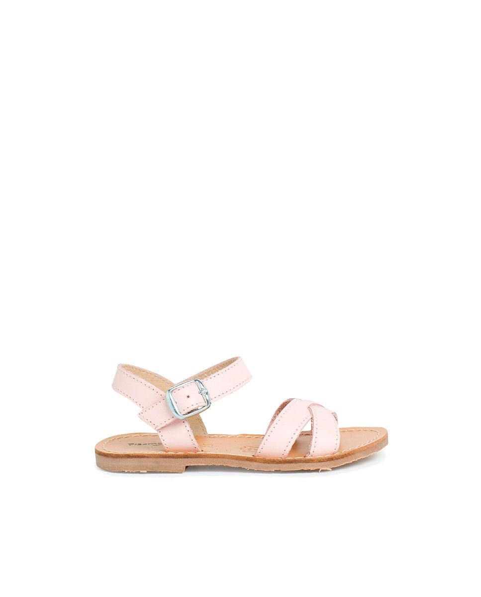 Pisamonas - Sandalias cerradas de niña piel lisa cruzada.
