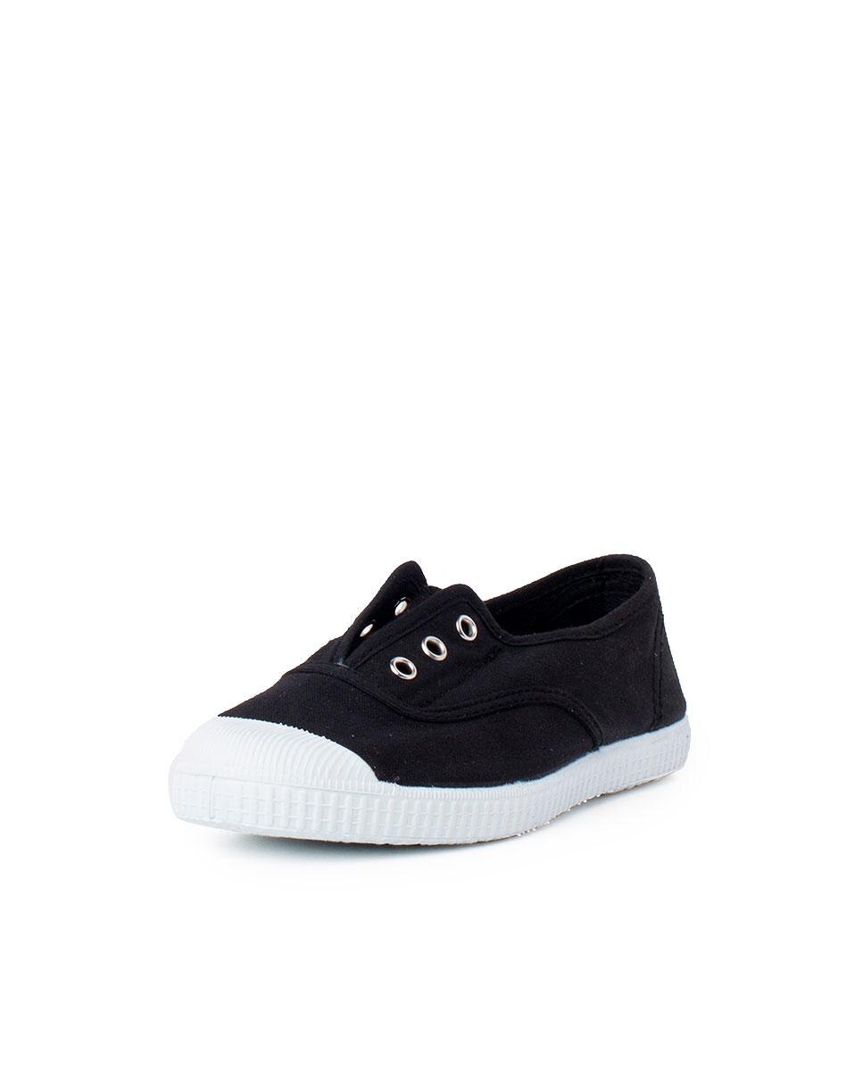 Zapatillas Lona Punta Goma Sin Cordones en arena - Pisamonas - Negro Negro-2