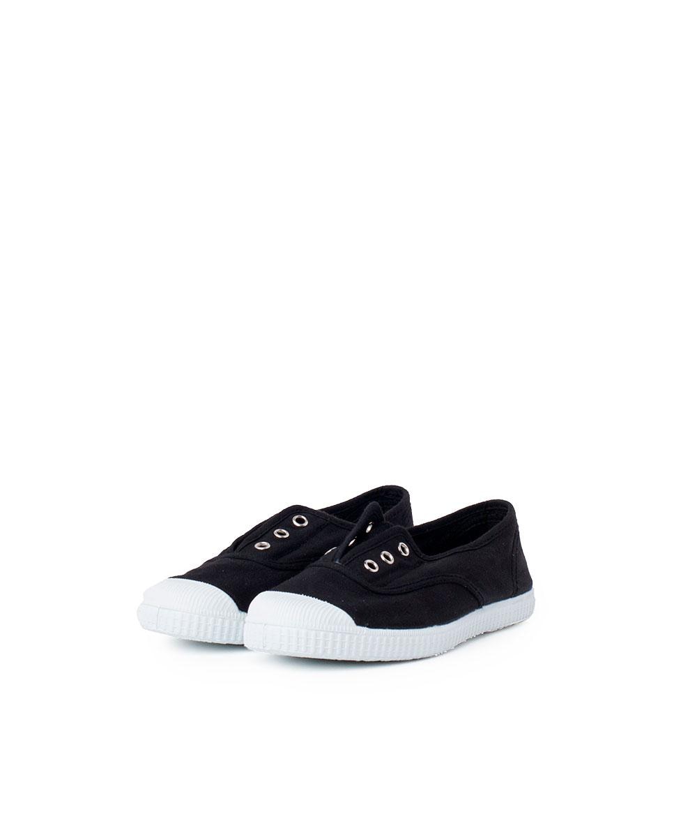 Zapatillas Lona Punta Goma Sin Cordones en arena - Pisamonas - Negro Negro-4