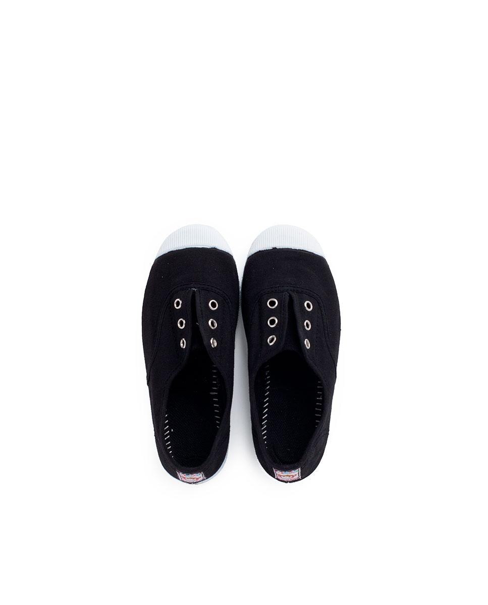 Zapatillas Lona Punta Goma Sin Cordones en arena - Pisamonas - Negro Negro-5
