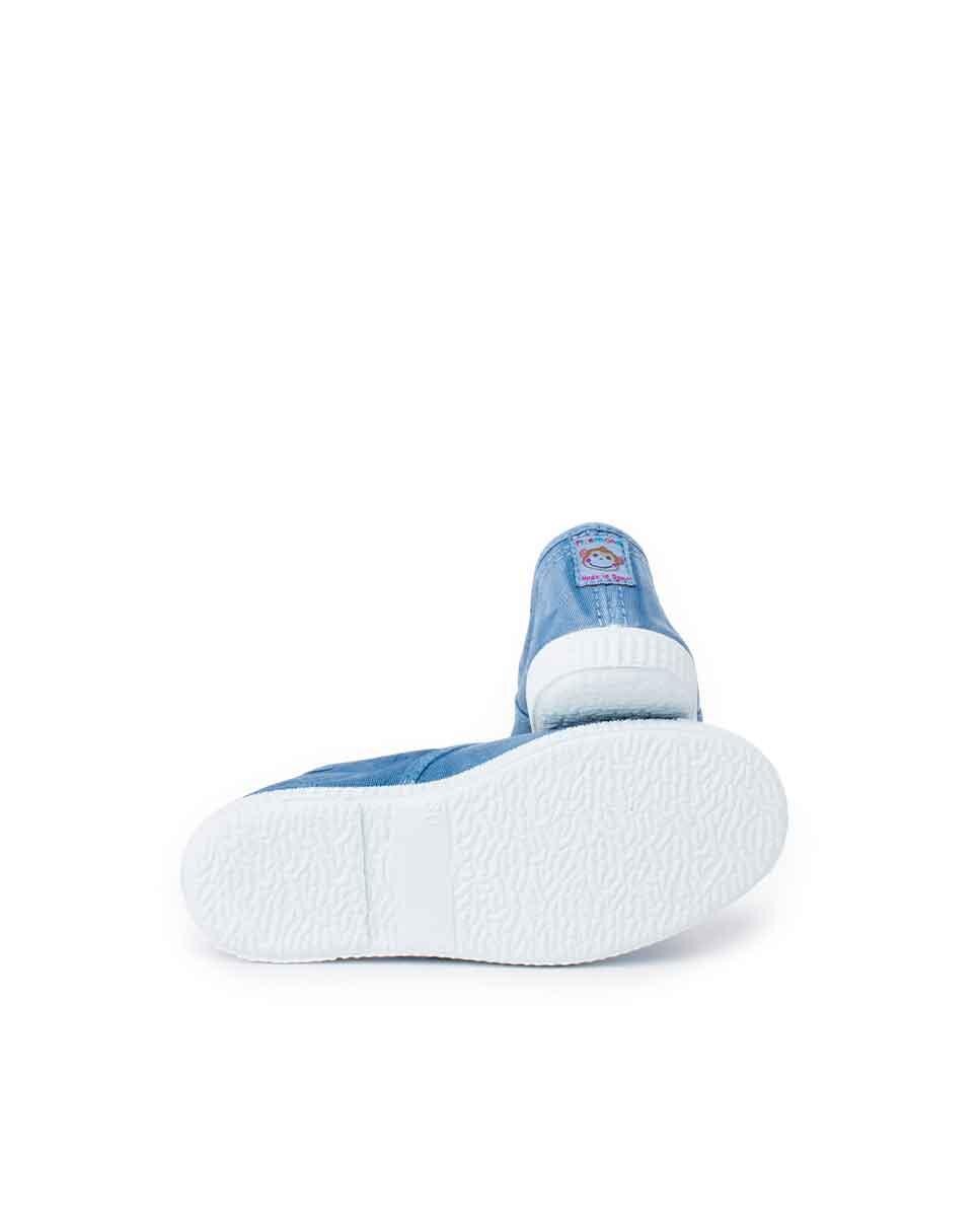 Zapatillas de lona de niña lona efecto desgastado sin - Pisamonas - Azul / Blanco Azul / Blanco-2