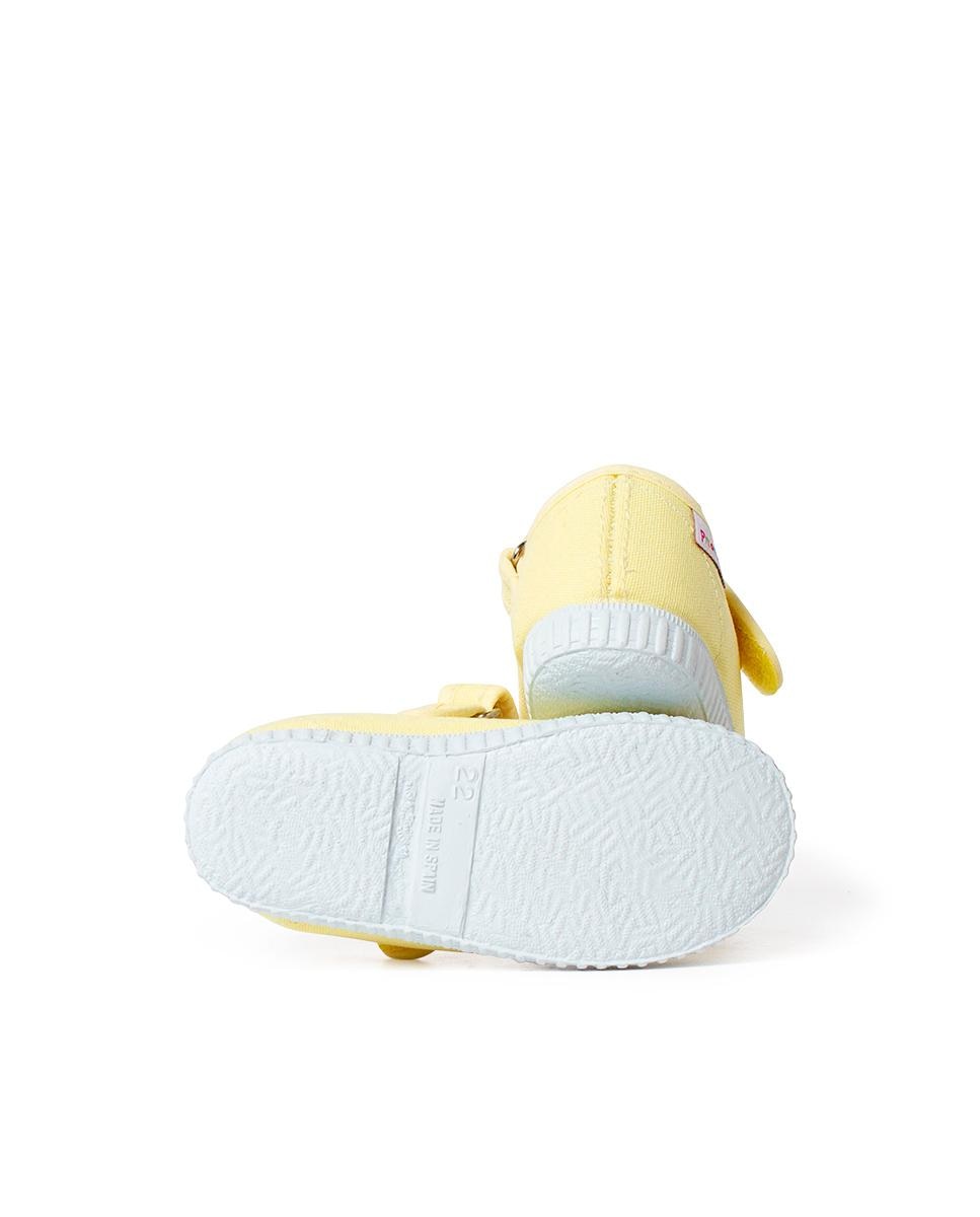 Merceditas Niña cinta adhesiva Suela tipo Zapatillas en marino - Pisamonas - Amarillo Amarillo-2