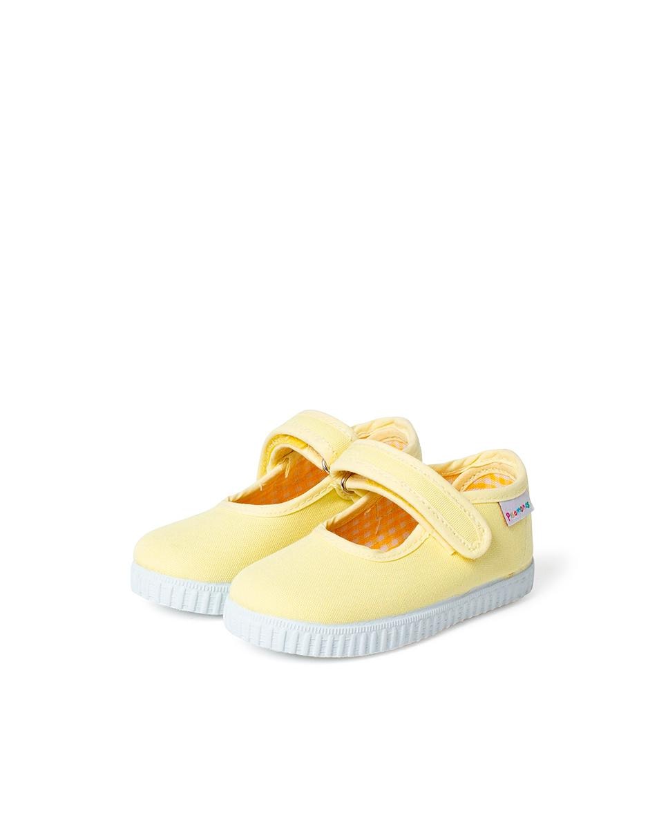 Merceditas Niña cinta adhesiva Suela tipo Zapatillas en marino - Pisamonas - Amarillo Amarillo-3