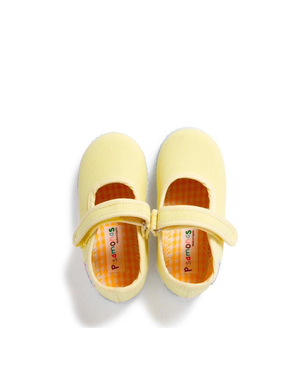 Merceditas Niña cinta adhesiva Suela tipo Zapatillas en marino - Pisamonas - Amarillo Amarillo-4