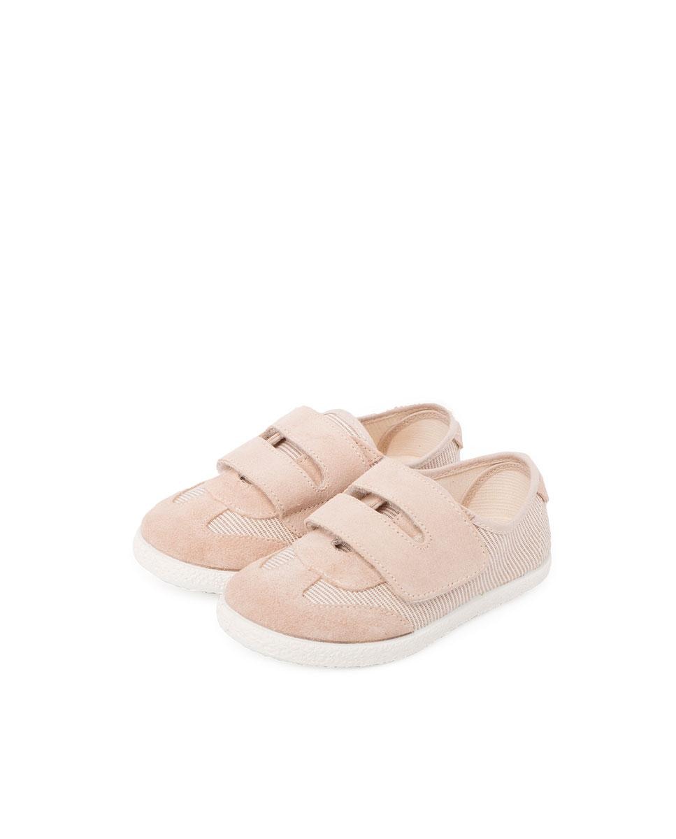 Zapatillas de lona de niños con cierre adherente - Pisamonas - Beige Beige-4