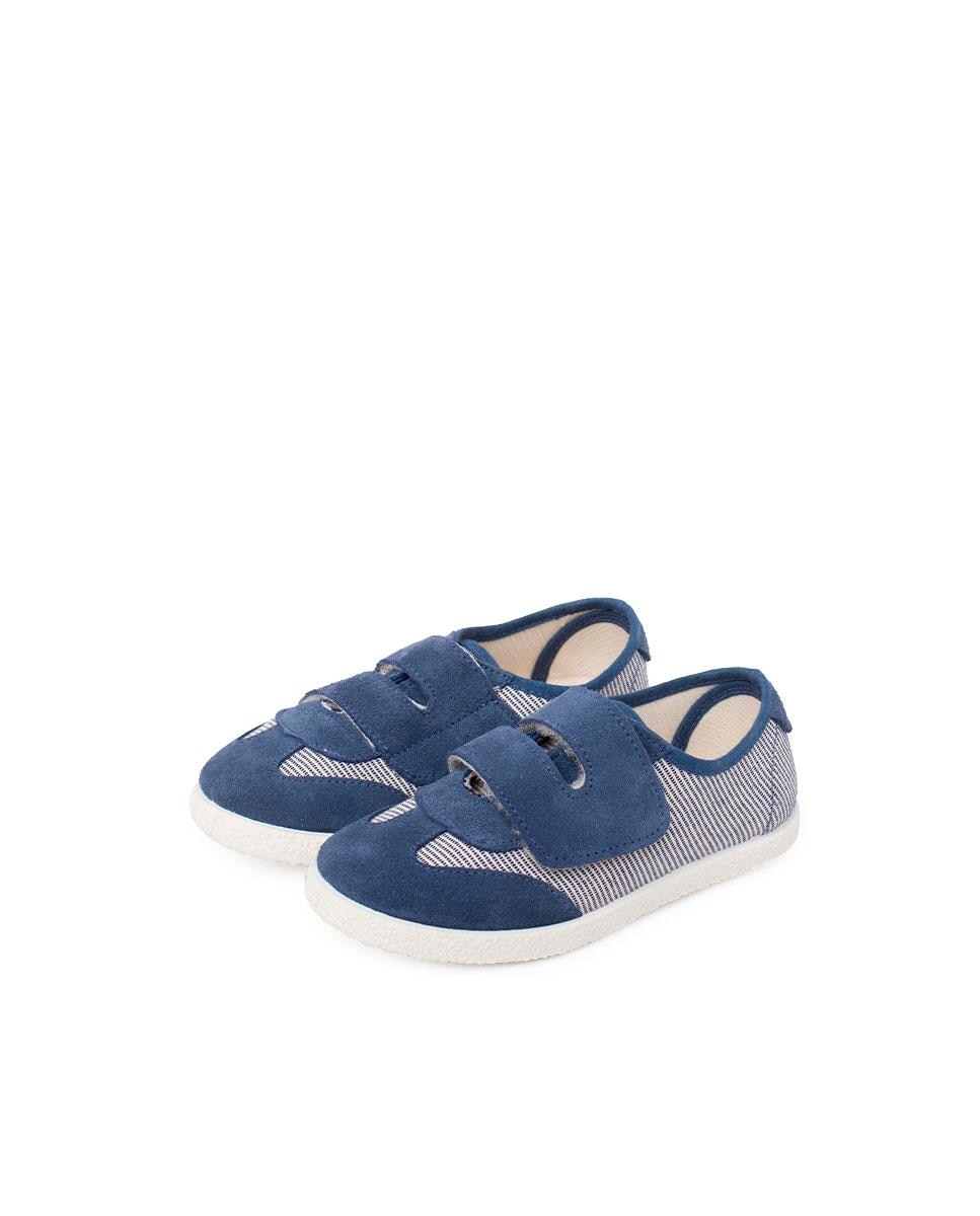 Zapatillas de lona de niños con cierre adherente - Pisamonas - Azul marino Azul marino-4