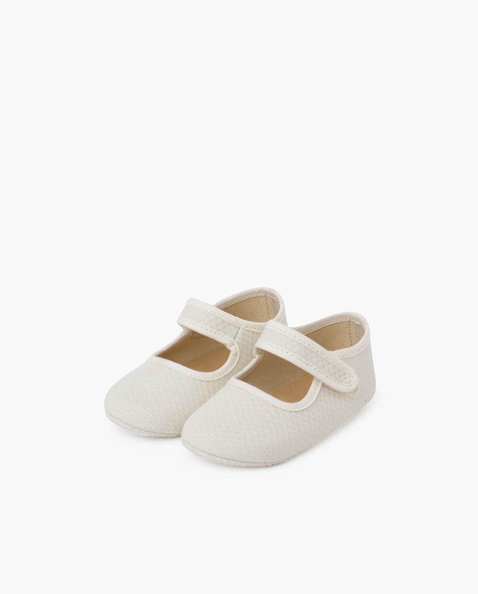 Merceditas de bebé de piqué acolchado con cierre adherente - Pisamonas - Beige Beige-3
