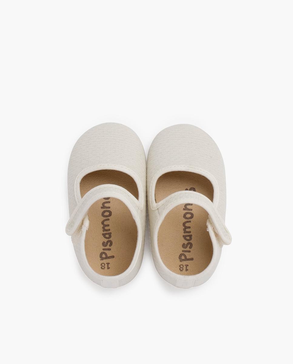 Merceditas de bebé de piqué acolchado con cierre adherente - Pisamonas - Beige Beige-4