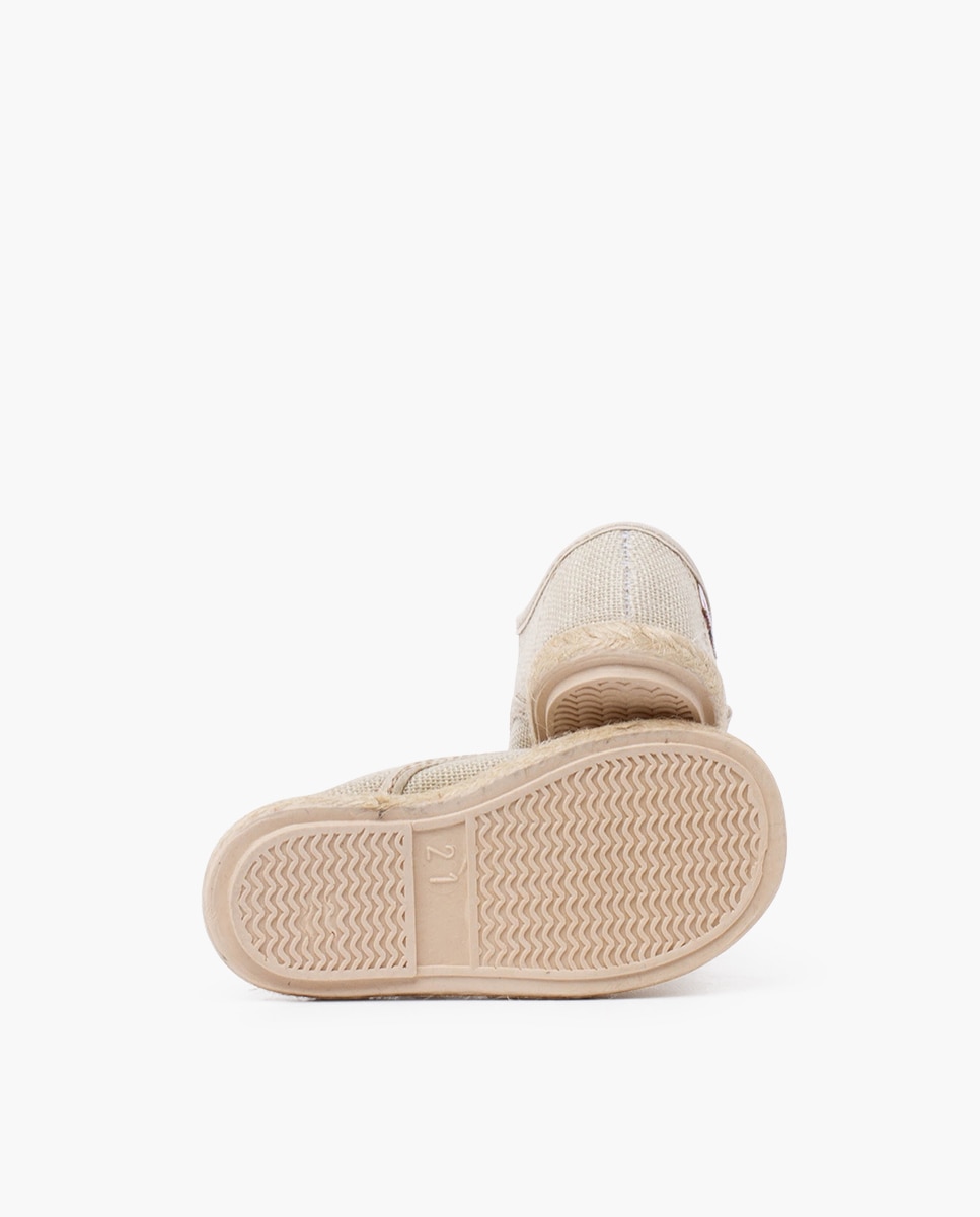Zapatillas de lona de niños con cordones y base yute - Pisamonas - Beige Beige-2