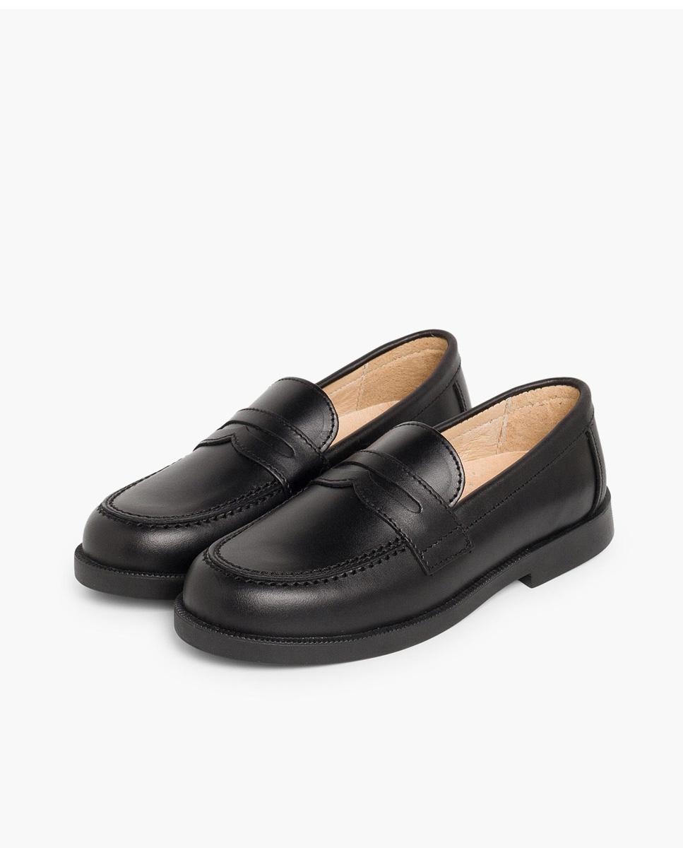 Mocasines de niño de piel estilo clásico - Pisamonas - Negro Negro-4