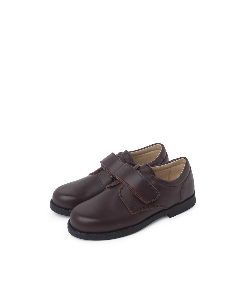 Imagen 3 de Bluchers de niño de piel con tira adherente - Pisamonas - Marrón oscuro Marrón oscuro