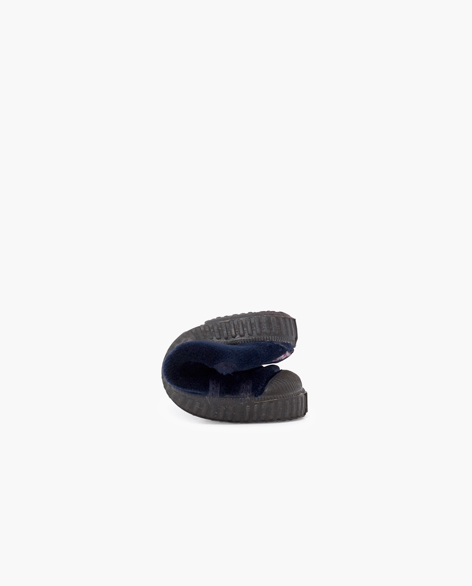 Zapatillas terciopelo de bebé niño con cordones - Pisamonas - Azul marino Azul marino-5