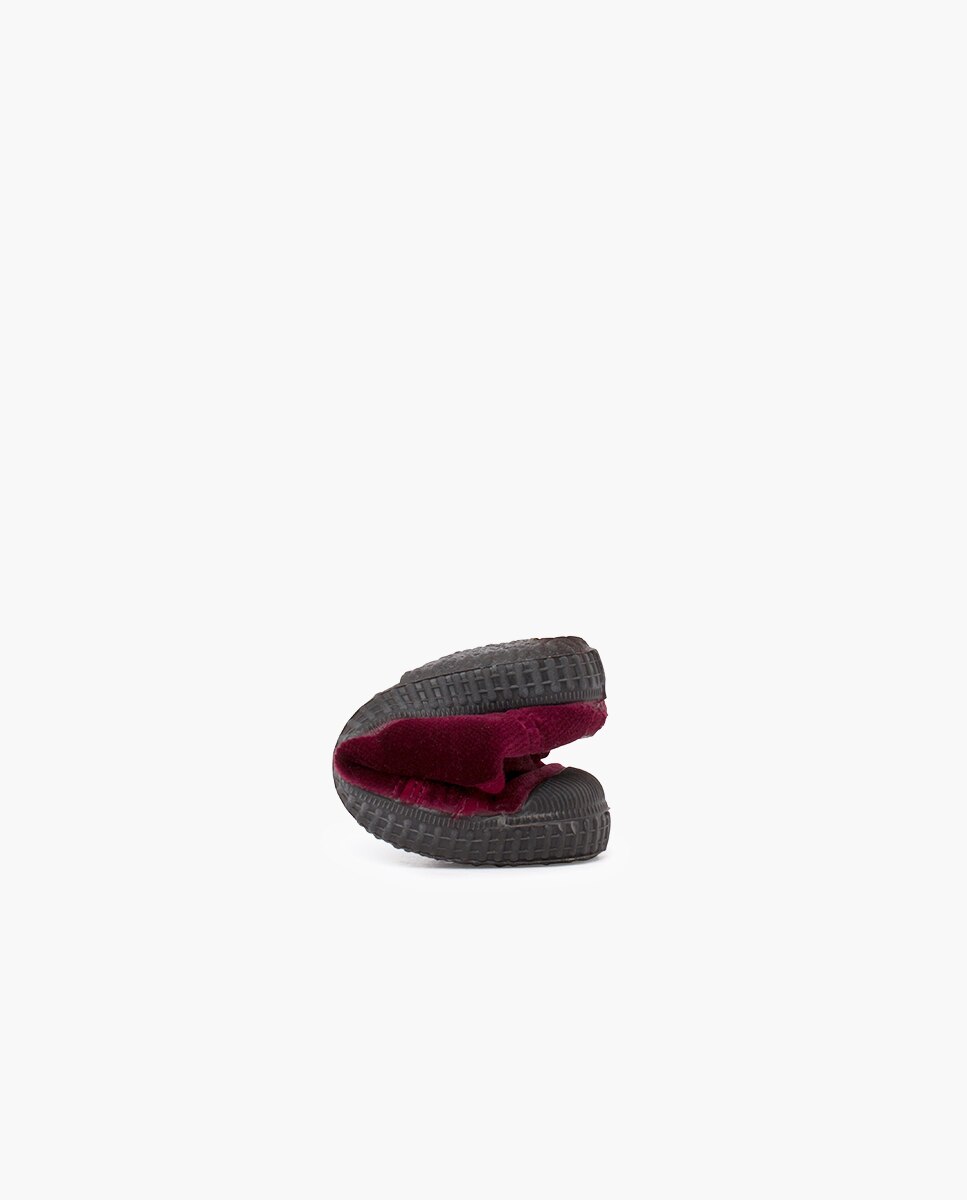 Zapatillas terciopelo de bebé niño con cordones - Pisamonas - Burdeos Burdeos-5