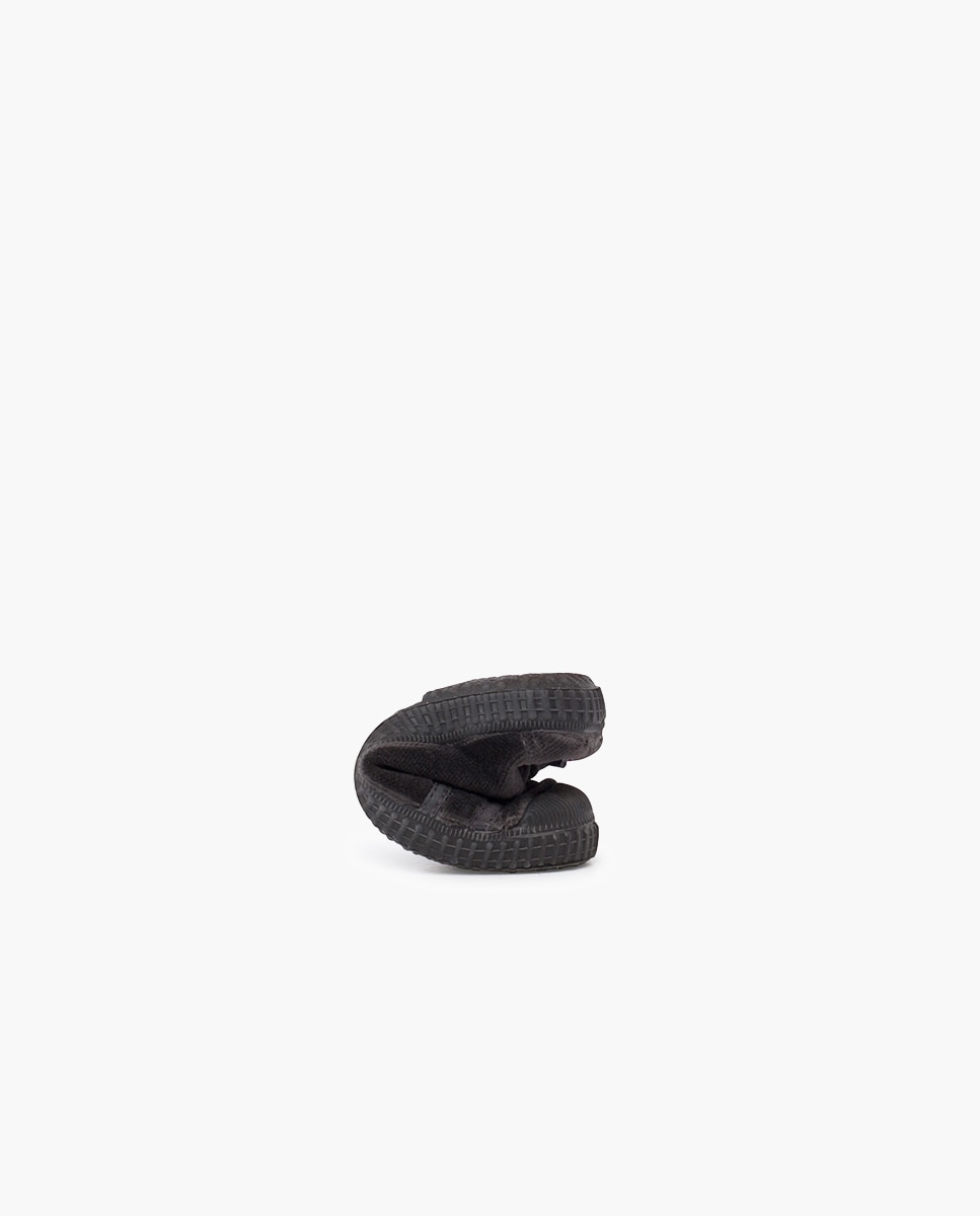 Zapatillas terciopelo de bebé niño con cordones - Pisamonas - Gris Gris-5