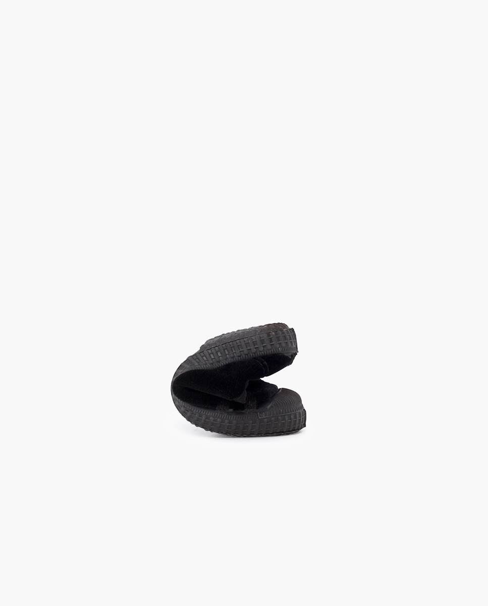 Zapatillas terciopelo de bebé niño con cordones - Pisamonas - Negro Negro-5