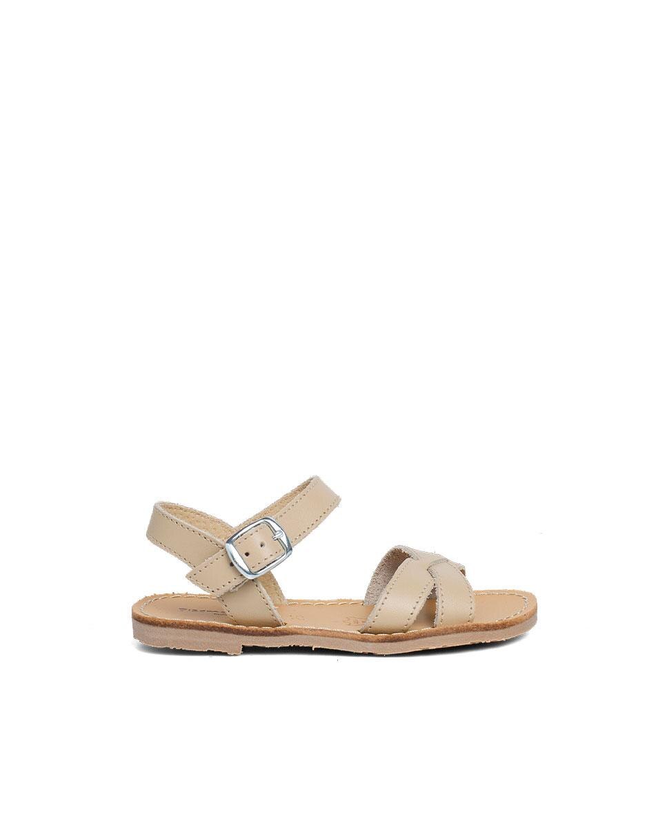 Pisamonas - Sandalias cerradas de niña piel lisa cruzada.