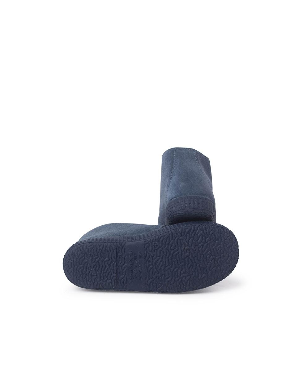 Botas de bebé niño en serraje con cierre de cordones - Pisamonas - Azul Azul-2