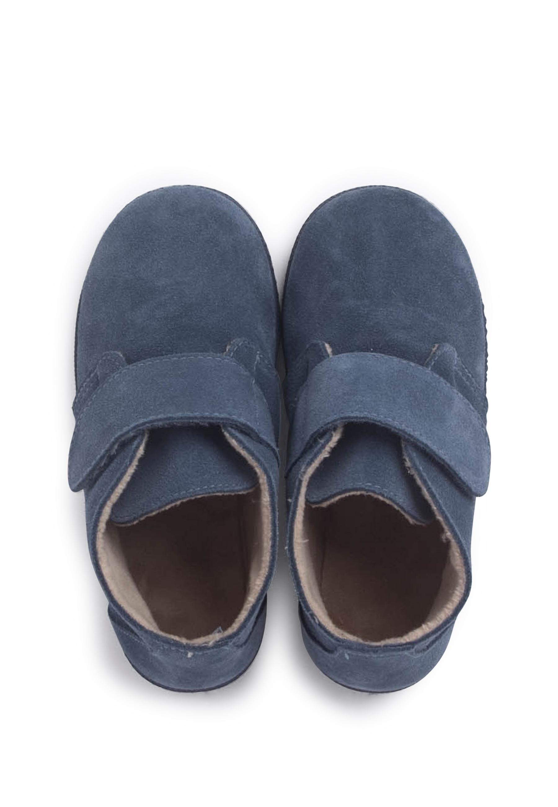 Botas de bebé niño en serraje con forro interior de borreguito y cierre adherente - Pisamonas - Azul Azul-5