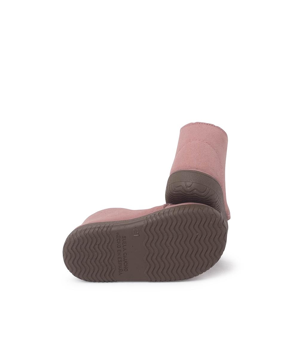 Botas de bebé de serraje con cordones intercambiables - Pisamonas - Rosa Rosa-2