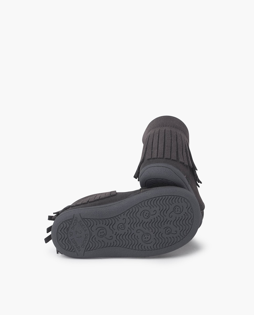 Botas de bebé flecos cordones primeros pasos - Pisamonas - Gris Gris-2