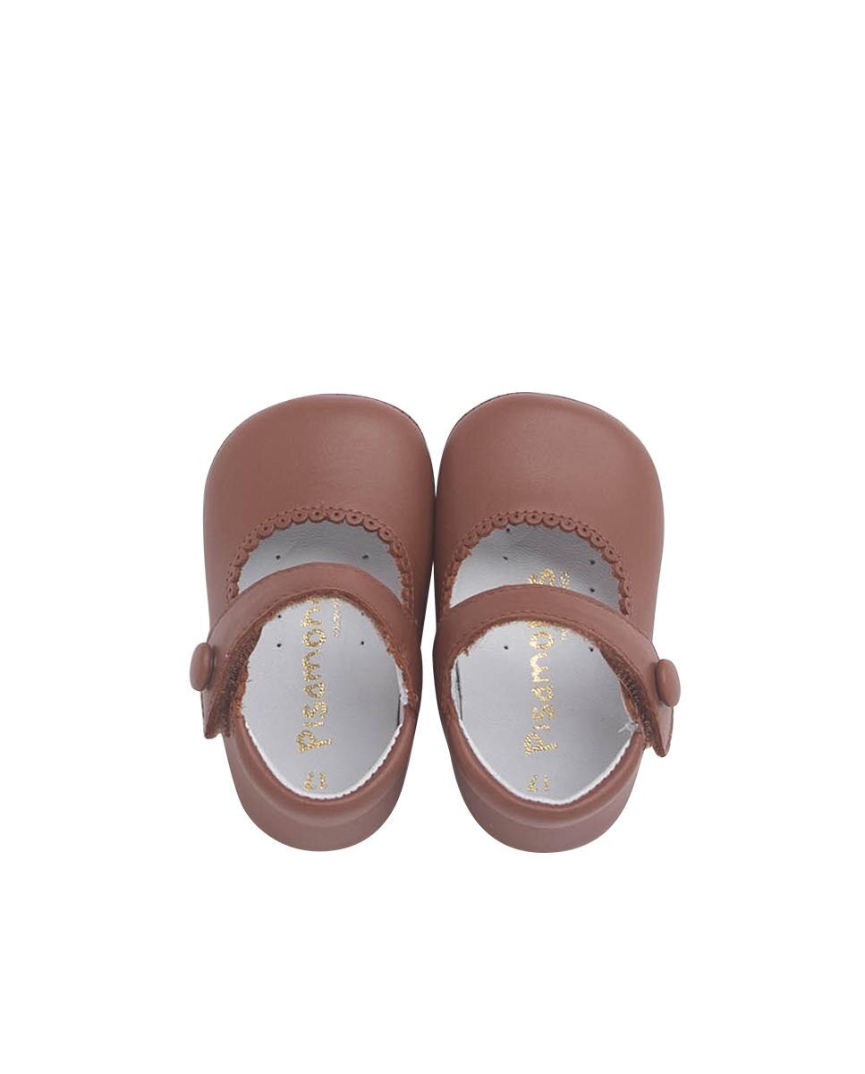 Merceditas de bebé merceditas piel cinta adherente - Pisamonas - Camel Camel-4