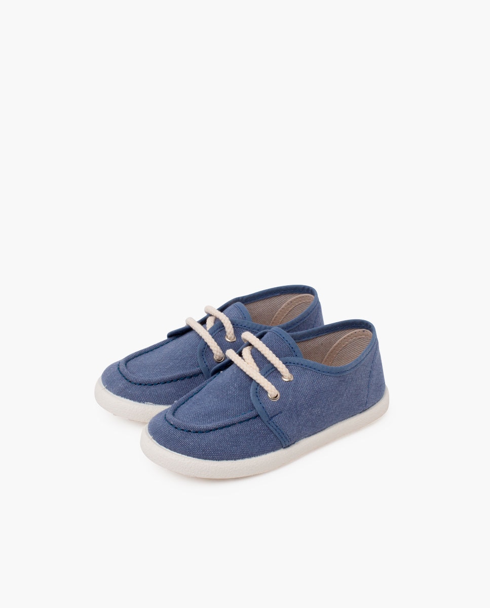 Náuticos de niños lona eco piso blanco - Pisamonas - Azul claro Azul claro-3