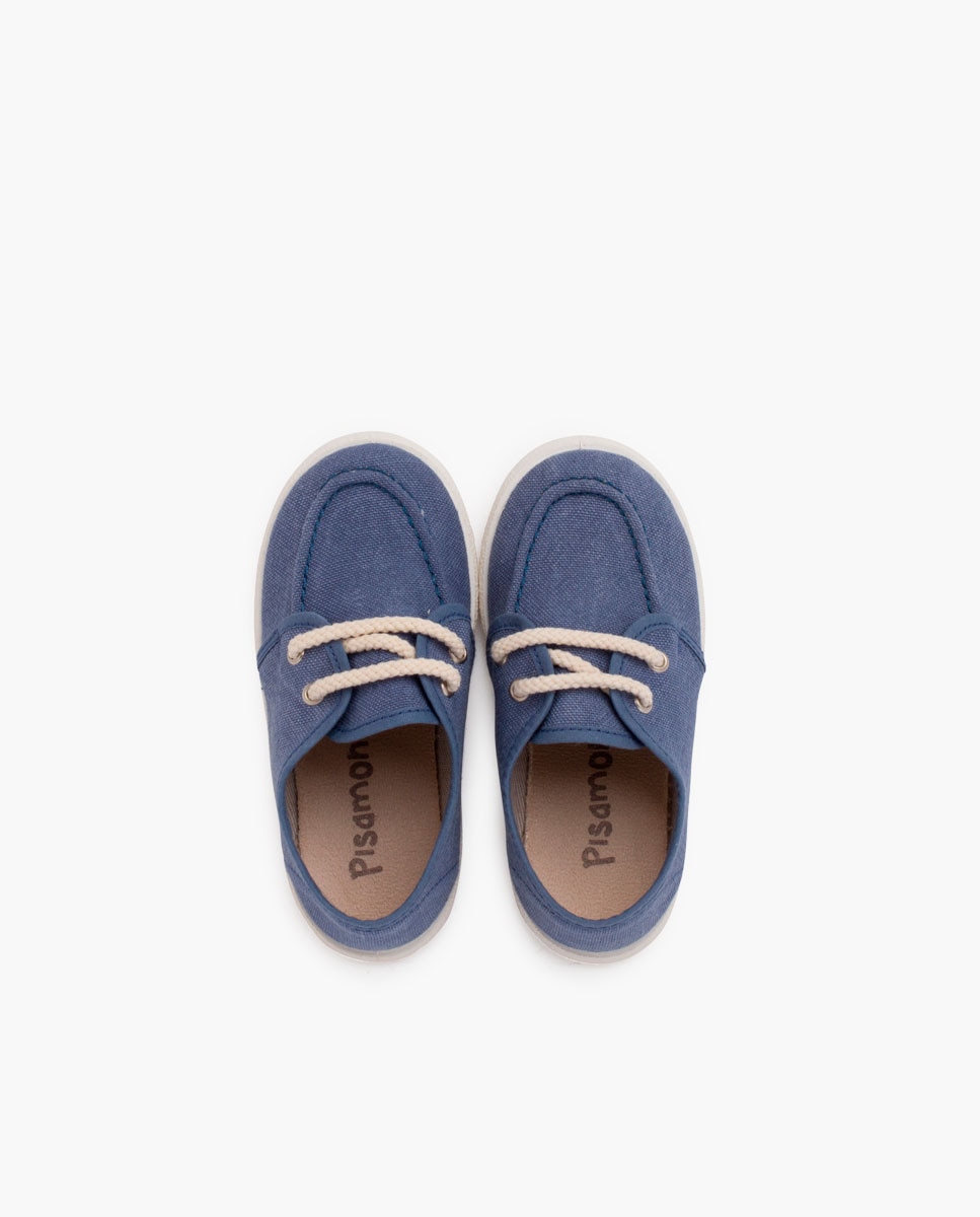 Náuticos de niños lona eco piso blanco - Pisamonas - Azul claro Azul claro-4
