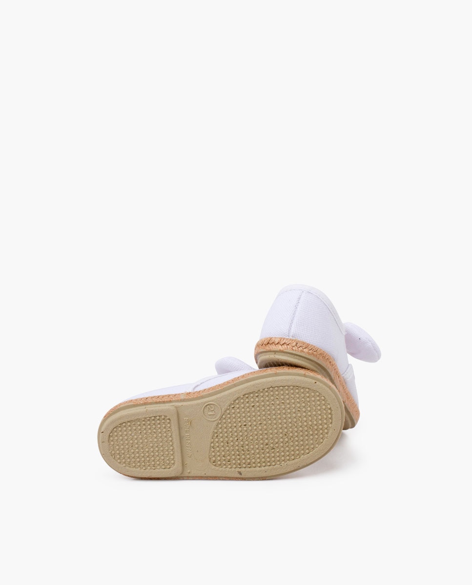 Zapatillas de lona de niños con lazo y suela yute - Pisamonas - Blanco Blanco-2