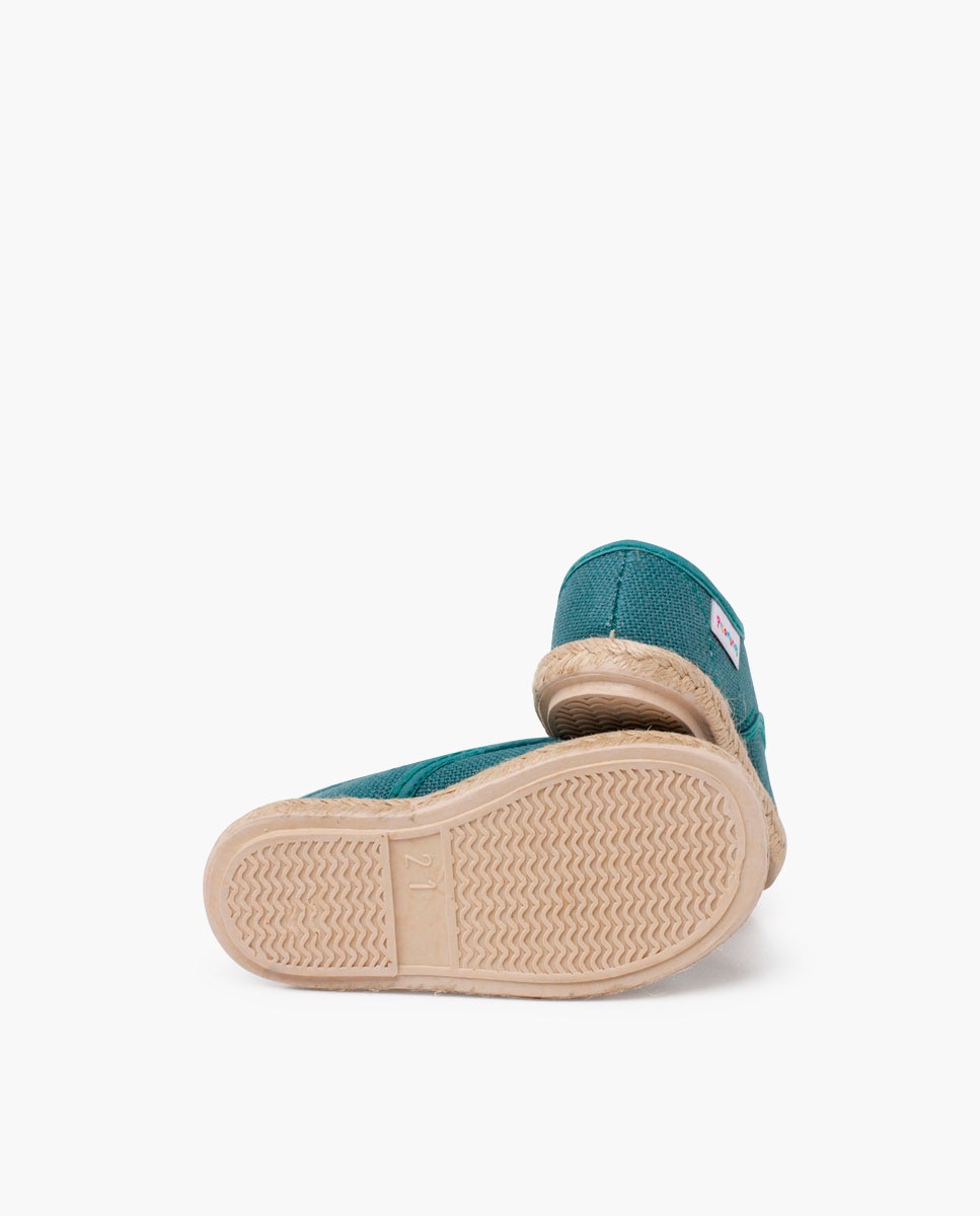 Zapatillas de lona de niños con cordones y base yute - Pisamonas - Verde Verde-2