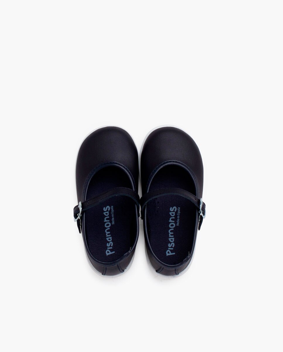 Merceditas de bebé piel lavable hebilla - Pisamonas - Azul marino Azul marino-4