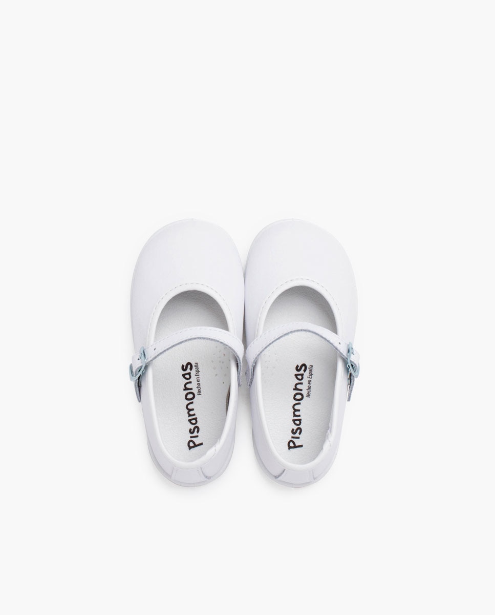 Merceditas de bebé piel lavable hebilla - Pisamonas - Blanco Blanco-4