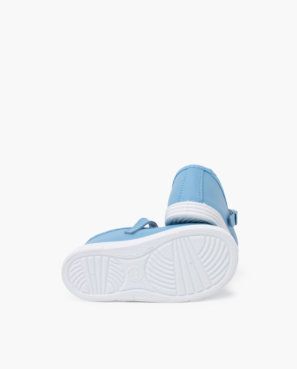 Merceditas de bebé piel lavable hebilla - Pisamonas - Azul celeste Azul celeste-2