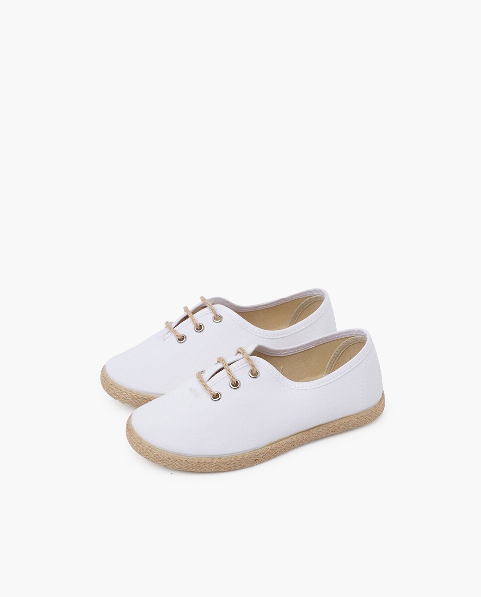 Zapatos de cordones de niños ceremonia piso alpargata · Pisamonas