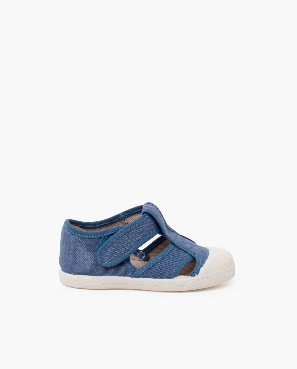 Sandalias de bebé lona eco puntera goma - Pisamonas - Azul Azul-1