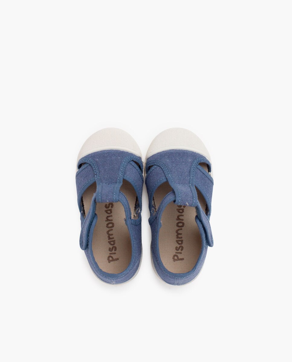 Sandalias de bebé lona eco puntera goma - Pisamonas - Azul Azul-4