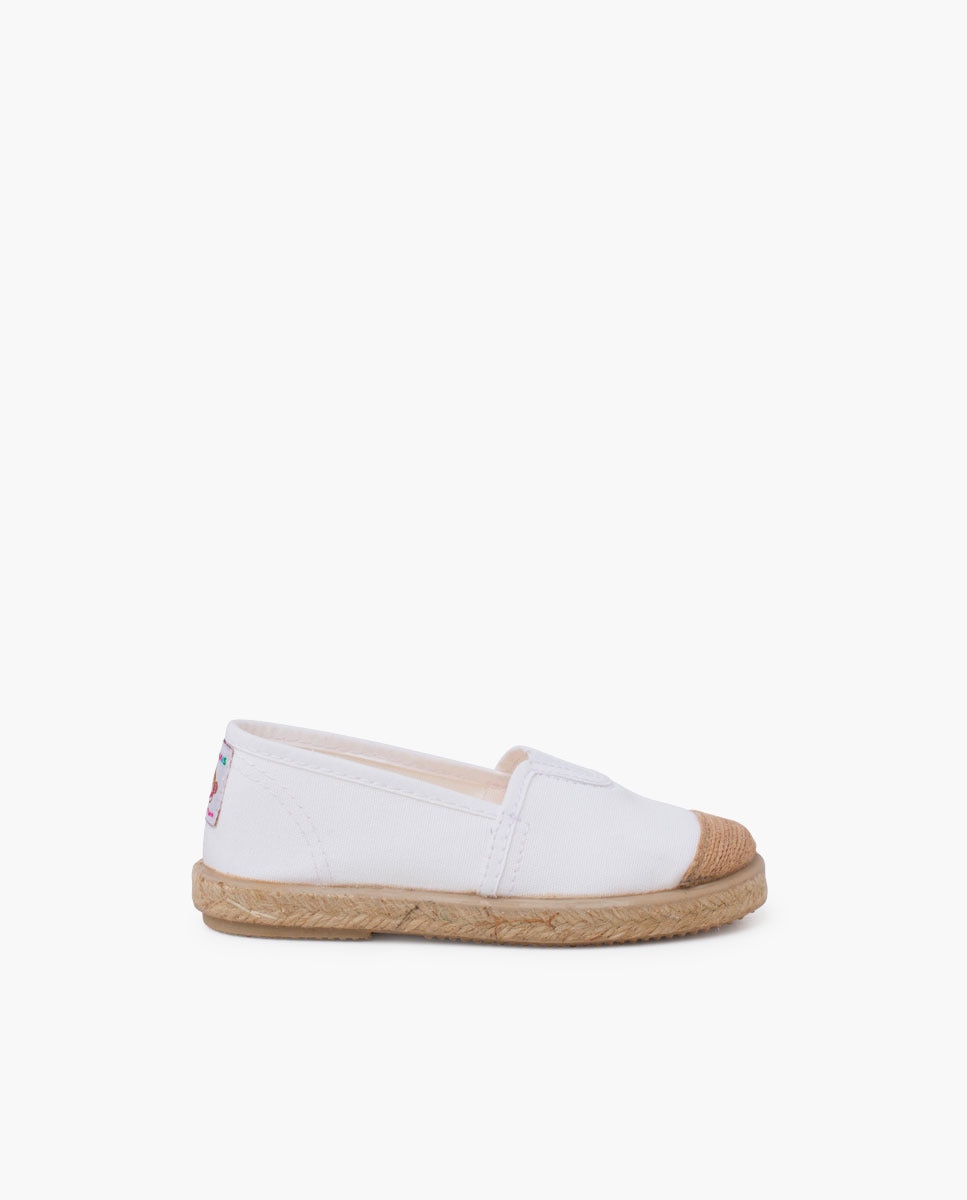Alpargatas de niños elástico central puntera yute - Pisamonas - Blanco Blanco-1