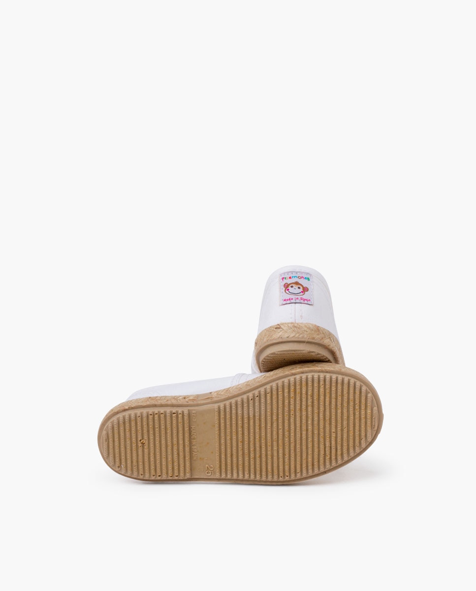 Alpargatas de niños elástico central puntera yute - Pisamonas - Blanco Blanco-2