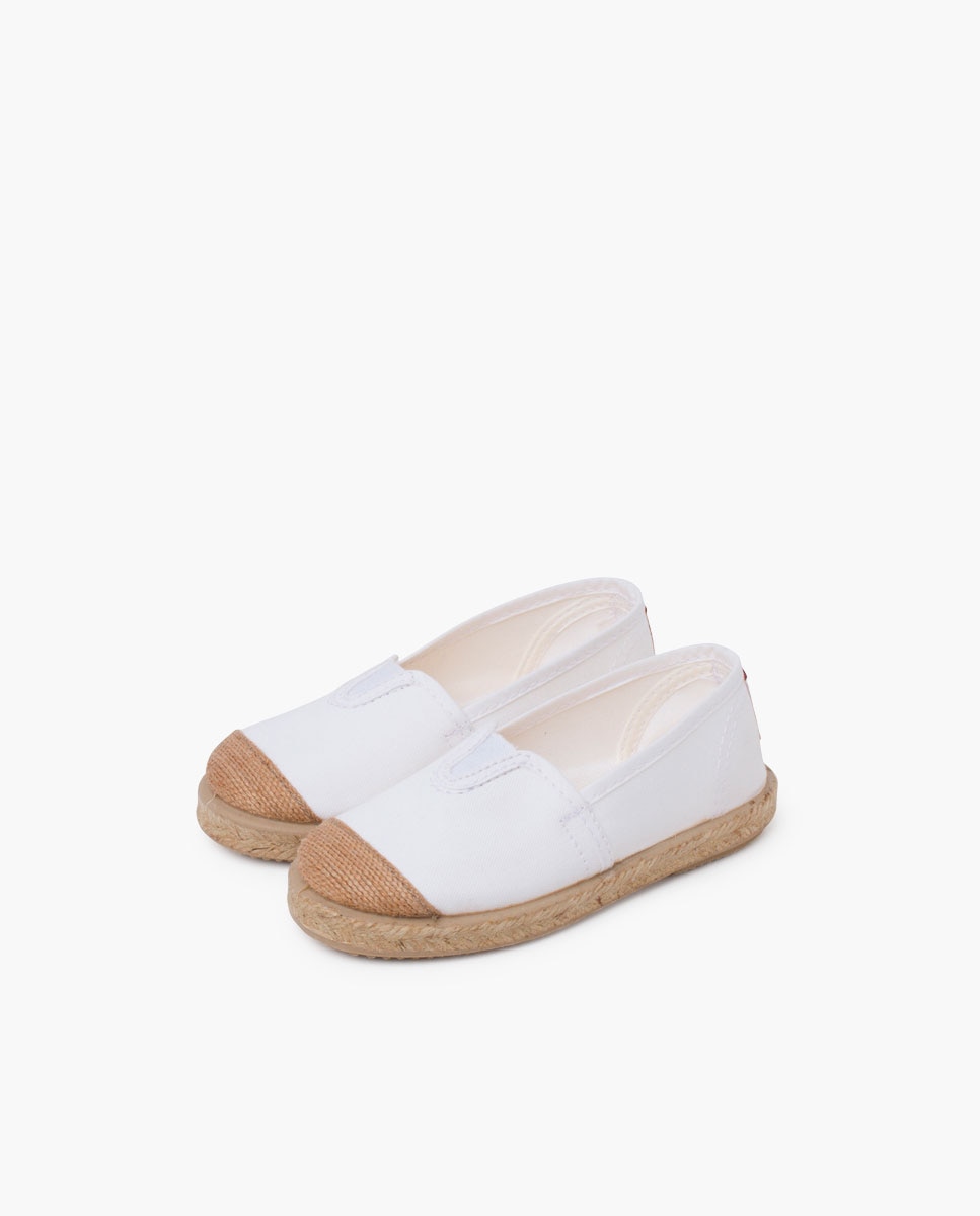 Alpargatas de niños elástico central puntera yute - Pisamonas - Blanco Blanco-3