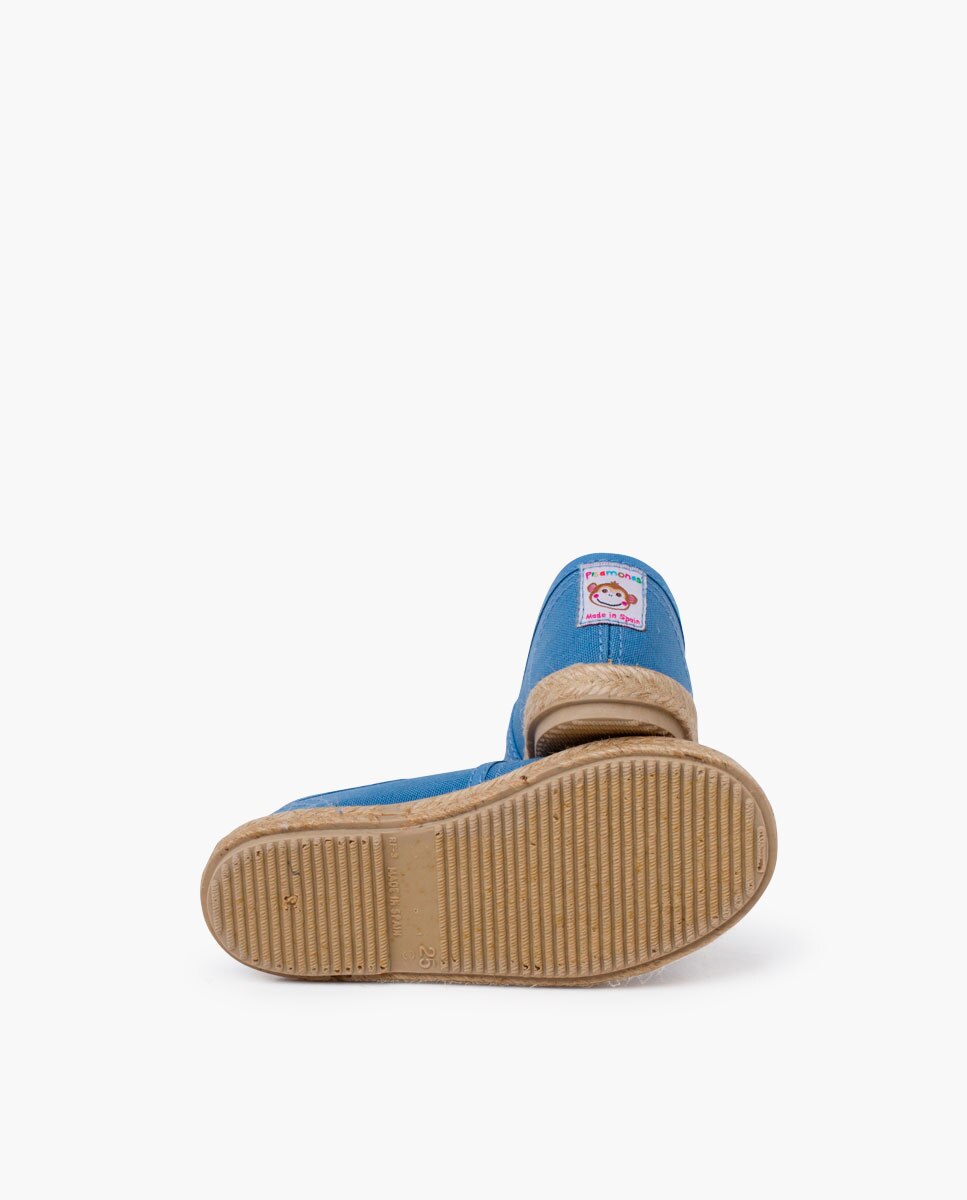 Alpargatas de niños elástico central puntera yute - Pisamonas - Azul claro Azul claro-2