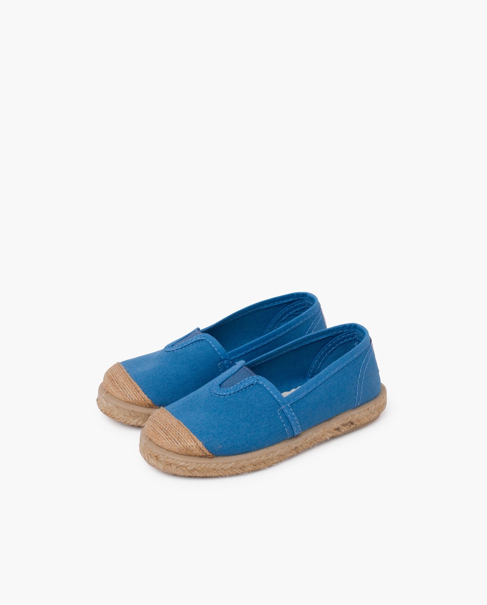 Alpargatas de niños elástico central puntera yute - Pisamonas - Azul claro Azul claro-3