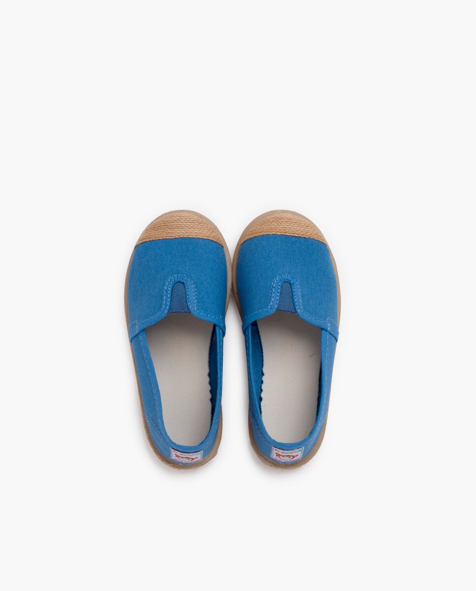 Alpargatas de niños elástico central puntera yute - Pisamonas - Azul claro Azul claro-4