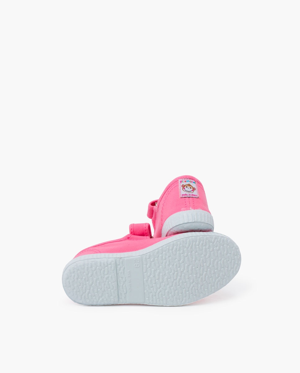 Merceditas de niña puntera goma cierre adherente - Pisamonas - Rosa / Blanco Rosa / Blanco-2