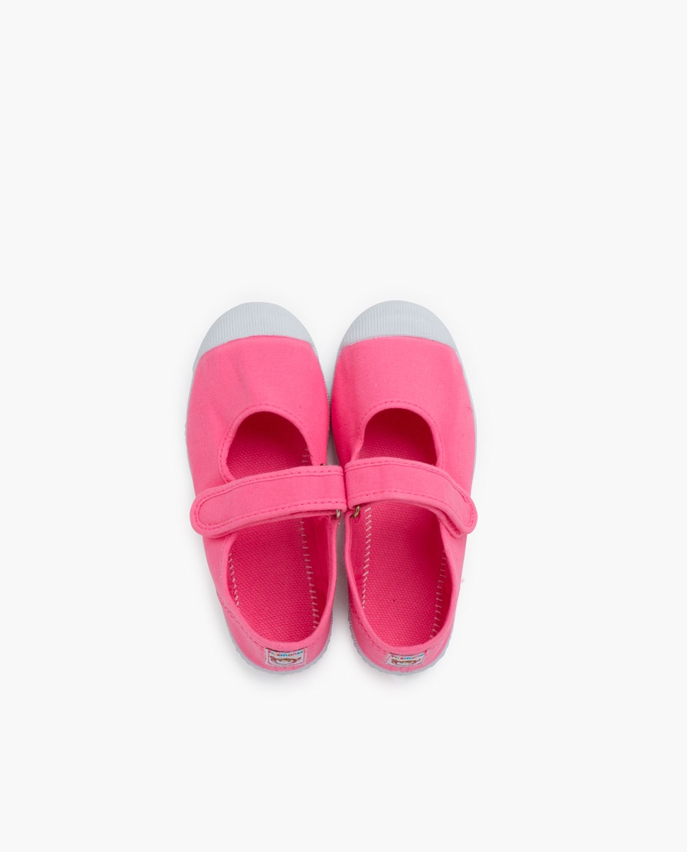 Merceditas de niña puntera goma cierre adherente - Pisamonas - Rosa / Blanco Rosa / Blanco-4