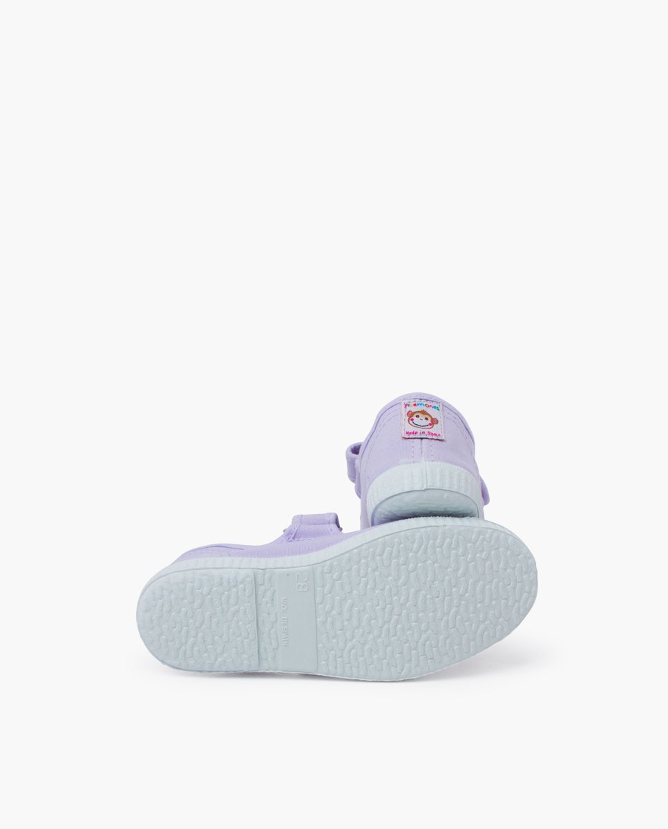 Merceditas de niña puntera goma cierre adherente - Pisamonas - Morado pastel Morado pastel-2