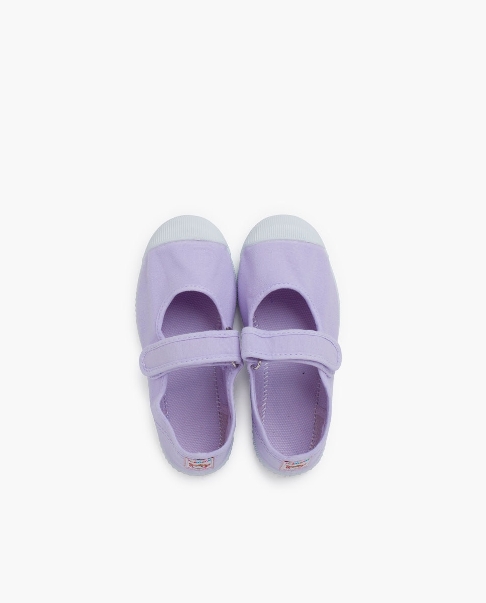 Merceditas de niña puntera goma cierre adherente - Pisamonas - Morado pastel Morado pastel-4