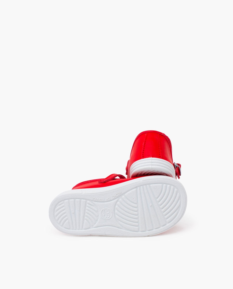 Merceditas de bebé piel lavable hebilla - Pisamonas - Rojo Rojo-2