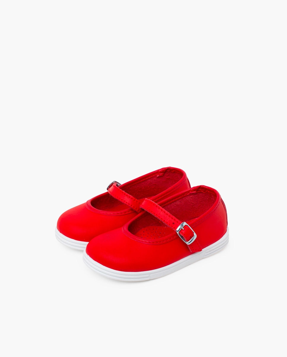 Merceditas de bebé piel lavable hebilla - Pisamonas - Rojo Rojo-3