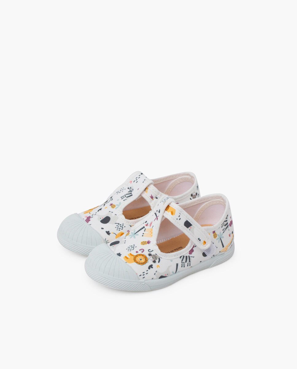 Pepitos de bebé niño estampado puntera goma cierre - Pisamonas - Blanco Blanco-3