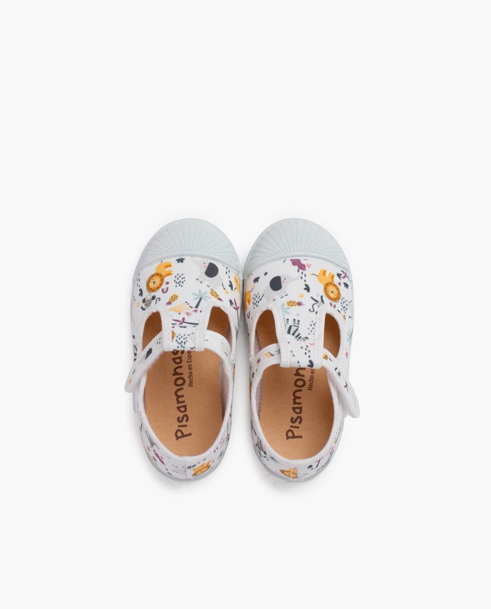 Pepitos de bebé niño estampado puntera goma cierre - Pisamonas - Blanco Blanco-4
