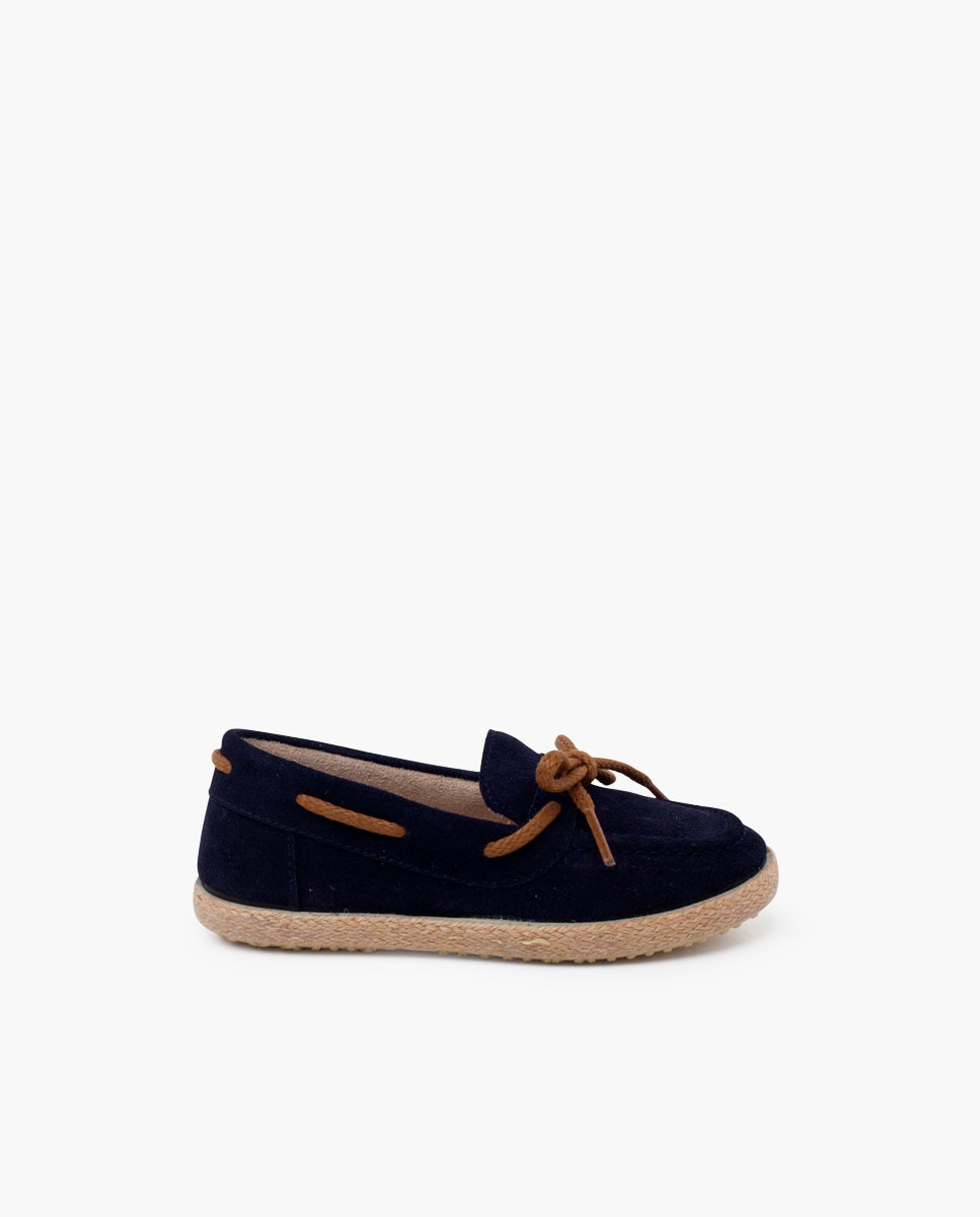 Imagen 0 de Mocasines de niños serraje cordón suela yute Azul marino